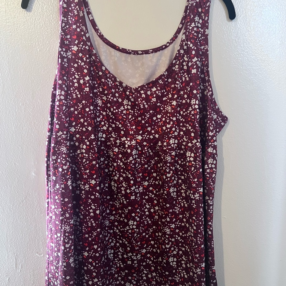 Floral Sleeveless Top - Red
